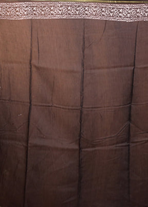 Black Chanderi Silk Saree With Blouse Piece