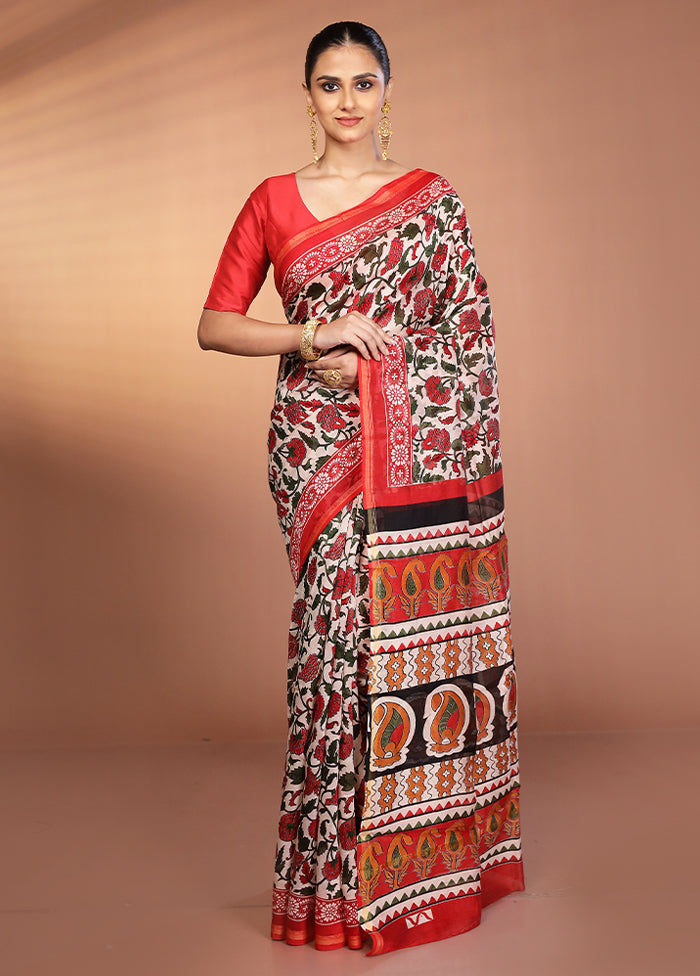 Pink Chanderi Silk Saree With Blouse Piece