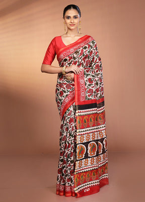 Pink Chanderi Silk Saree With Blouse Piece