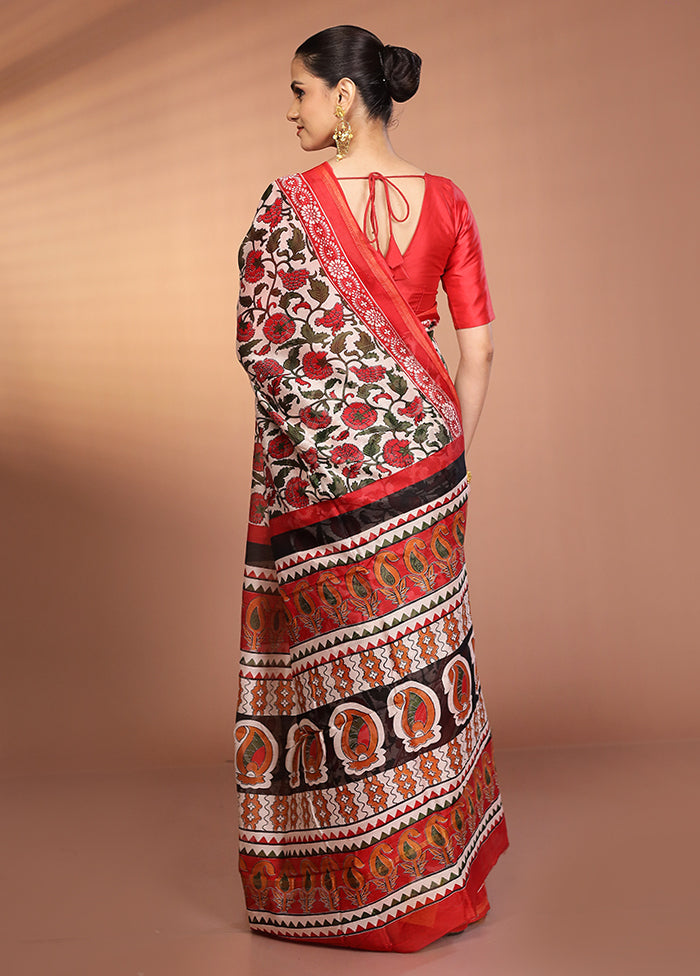 Pink Chanderi Silk Saree With Blouse Piece