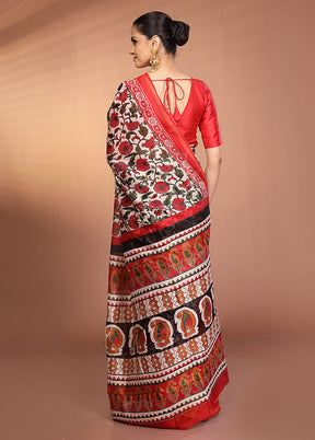 Pink Chanderi Silk Saree With Blouse Piece