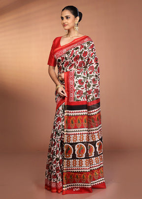 Pink Chanderi Silk Saree With Blouse Piece