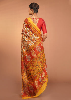 Cream Chanderi Silk Saree With Blouse Piece