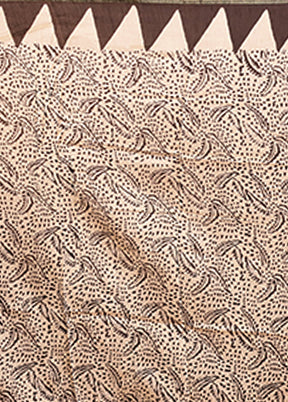 Cream Chanderi Silk Saree With Blouse Piece