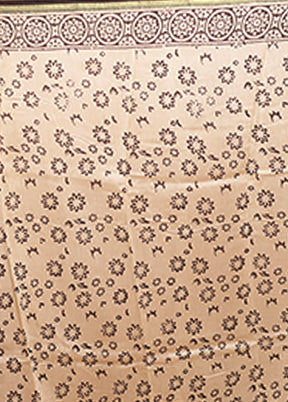 Cream Chanderi Silk Saree With Blouse Piece