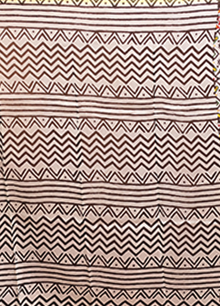 White Chanderi Silk Saree With Blouse Piece