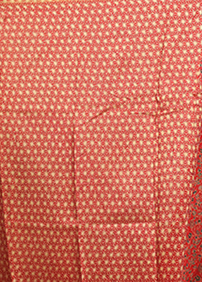 Red Chanderi Silk Saree With Blouse Piece