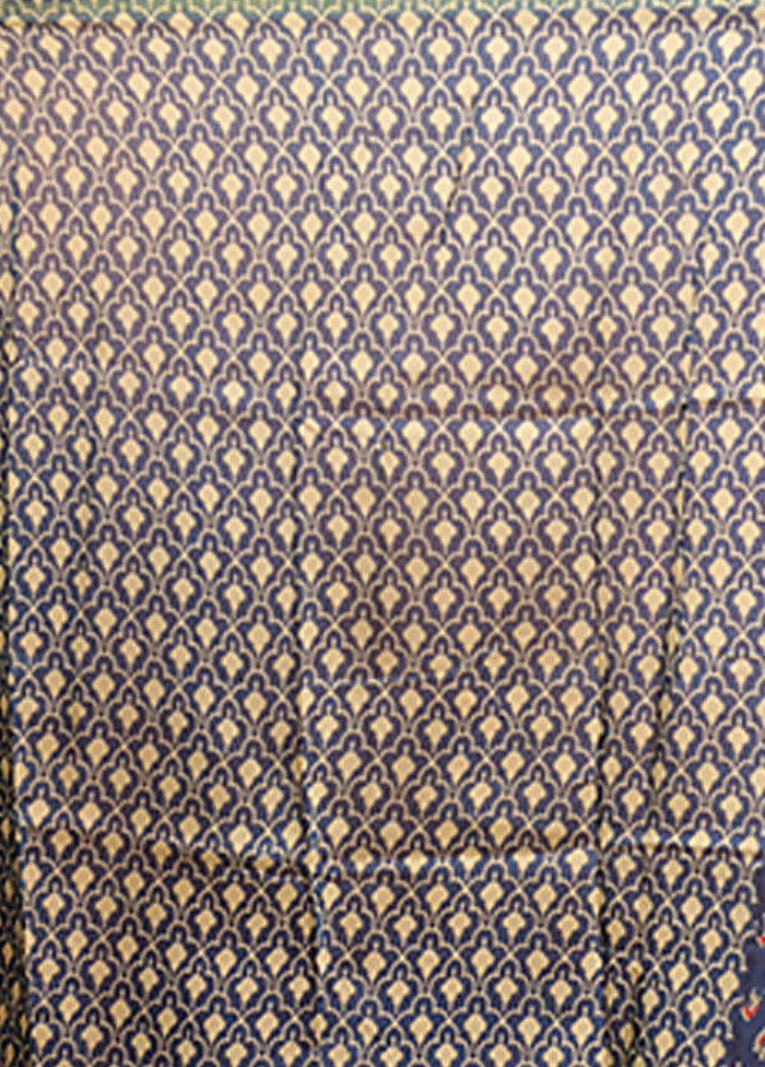 Blue Chanderi Silk Saree With Blouse Piece