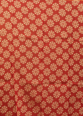 Red Chanderi Silk Saree With Blouse Piece