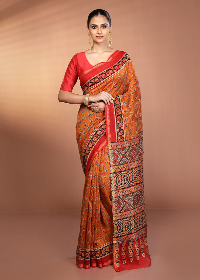 Yellow Chanderi Silk Saree With Blouse Piece