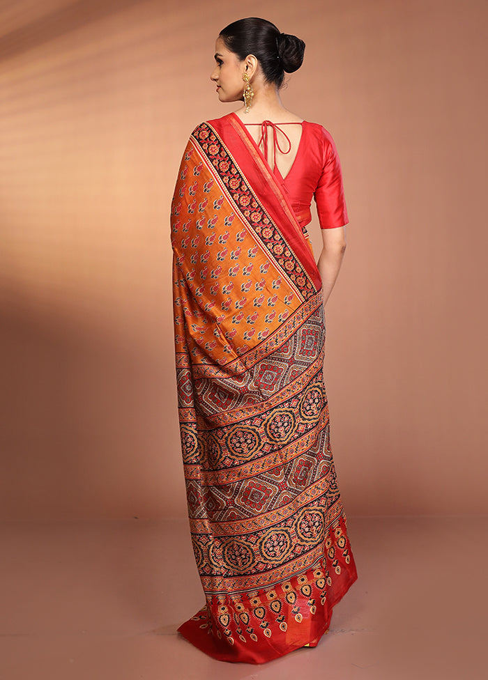 Yellow Chanderi Silk Saree With Blouse Piece