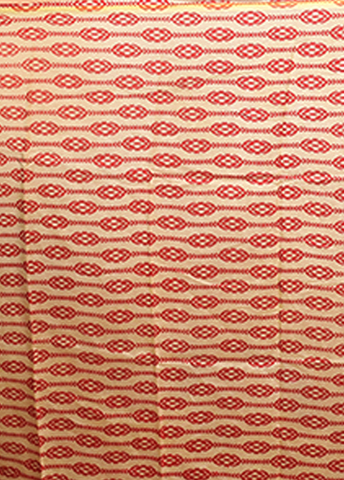 Yellow Chanderi Silk Saree With Blouse Piece