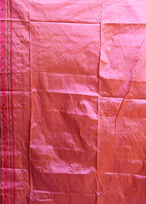Pink Handloom Assam Pure Silk Saree With Blouse Piece