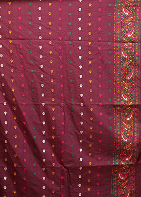 Purple Dupion Silk Saree With Blouse Piece