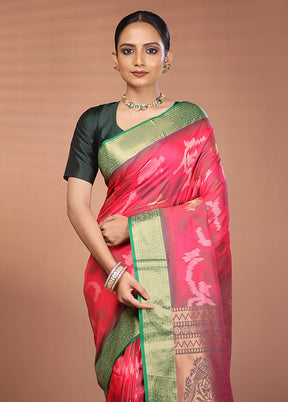 Multicolor Dupion Silk Saree With Blouse Piece