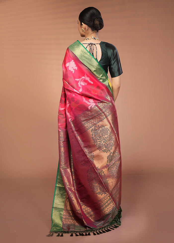 Multicolor Dupion Silk Saree With Blouse Piece