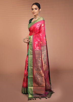 Multicolor Dupion Silk Saree With Blouse Piece