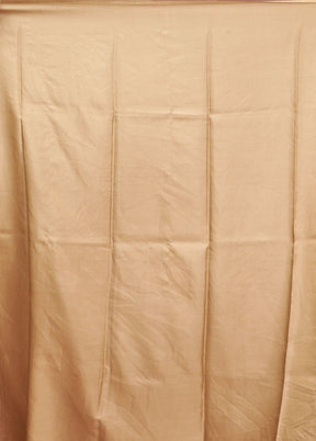 Cream Handloom Printed Pure Silk Saree Without Blouse Piece