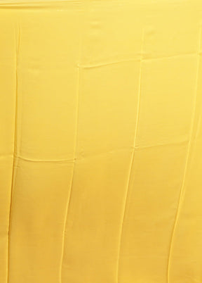 Yellow Handloom Chiffon Pure Silk Saree With Blouse Piece