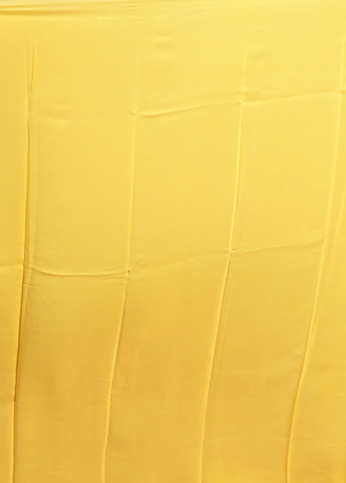 Yellow Handloom Chiffon Pure Silk Saree With Blouse Piece