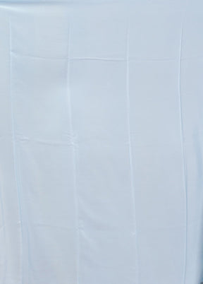 Blue Handloom Chiffon Pure Silk Saree With Blouse Piece