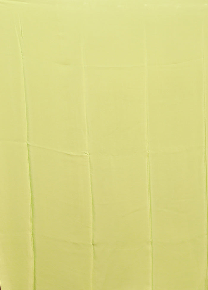 Green Handloom Chiffon Pure Silk Saree With Blouse Piece