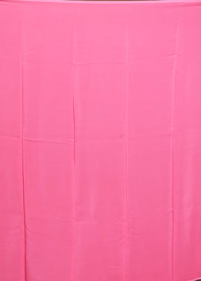 Pink Handloom Chiffon Pure Silk Saree With Blouse Piece
