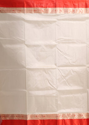 Cream Garad Pure Silk Saree Without Blouse Piece