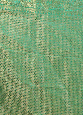 Green Dupion Silk Saree With Blouse Piece