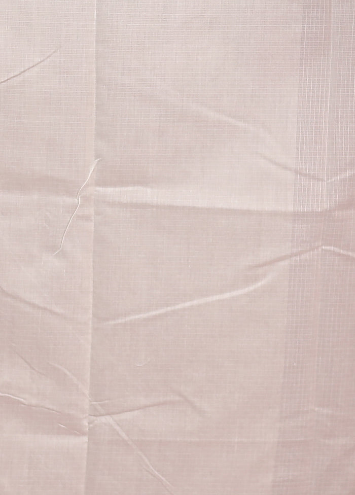 White Pure Cotton Saree With Blouse Piece