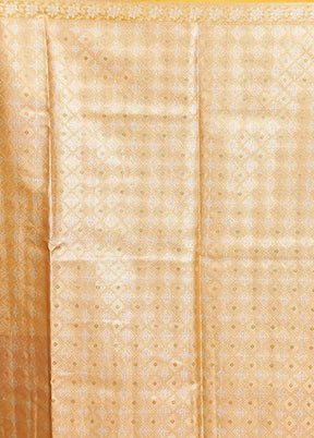 Yellow Tissue Silk Saree With Blouse Piece