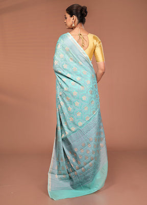Green Kora Silk Saree With Blouse Piece