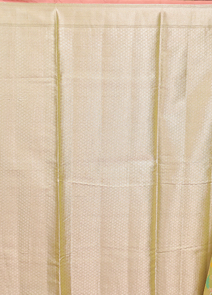 Green Kora Silk Saree With Blouse Piece