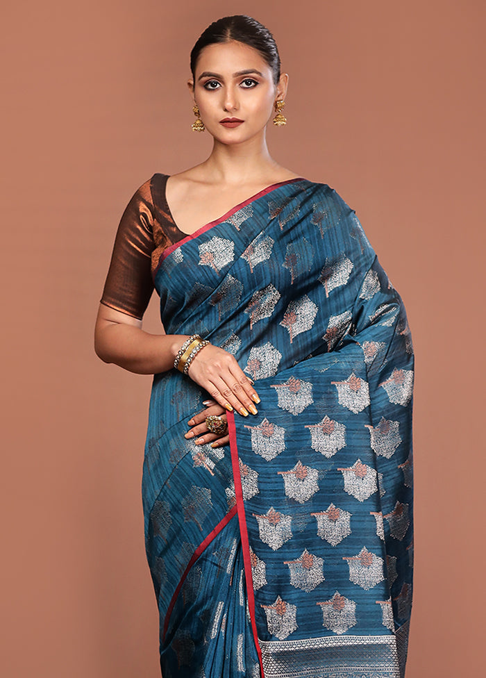 Green Kora Silk Saree With Blouse Piece