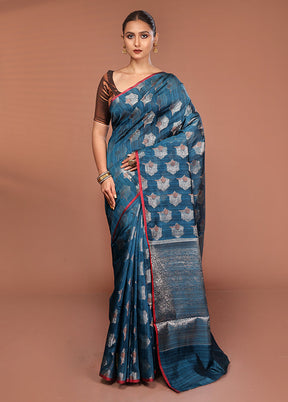 Green Kora Silk Saree With Blouse Piece