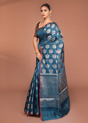 Green Kora Silk Saree With Blouse Piece