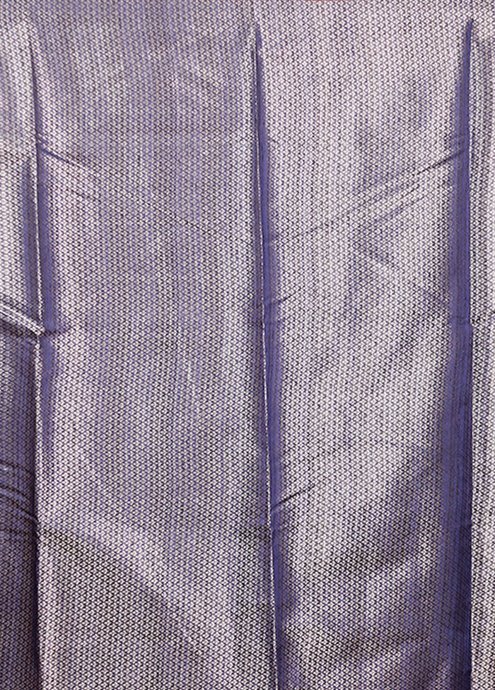 Blue Kora Silk Saree With Blouse Piece