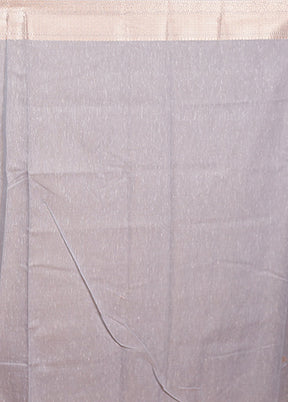 Grey Kora Silk Saree With Blouse Piece