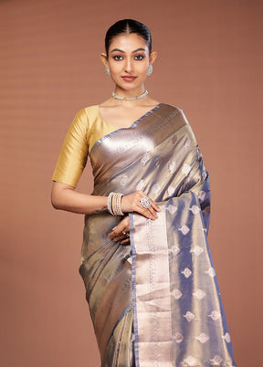Cream Tissue Silk Saree With Blouse Piece