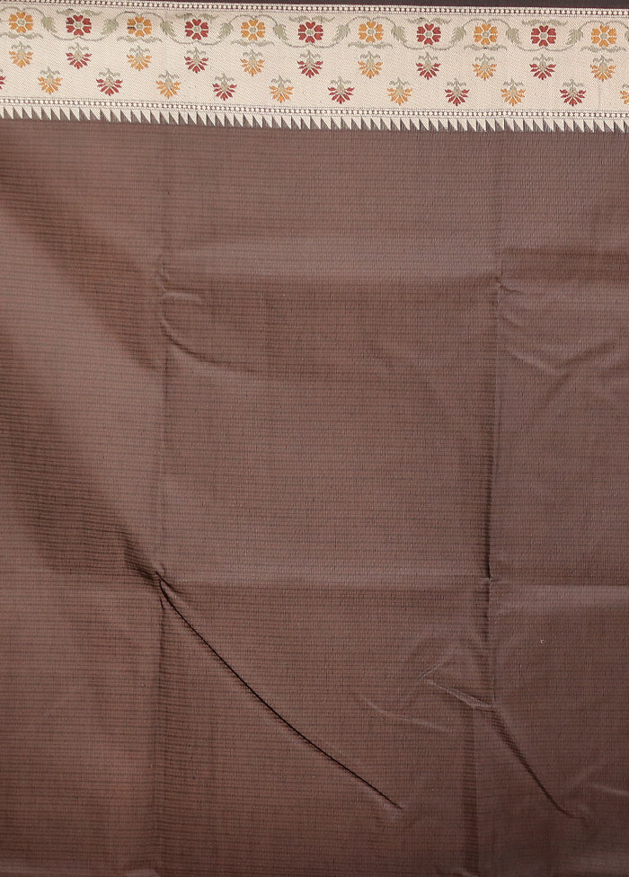 Black Kora Silk Saree With Blouse Piece