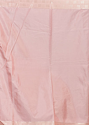 Pink Dupion Silk Saree With Blouse Piece