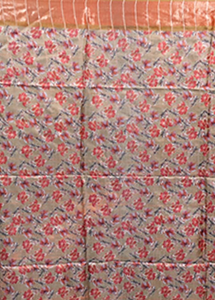 Multicolor Handloom Tussar Pure Silk Saree With Blouse Piece