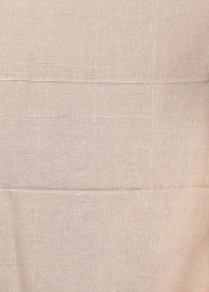 Cream Matka Silk Saree With Blouse Piece