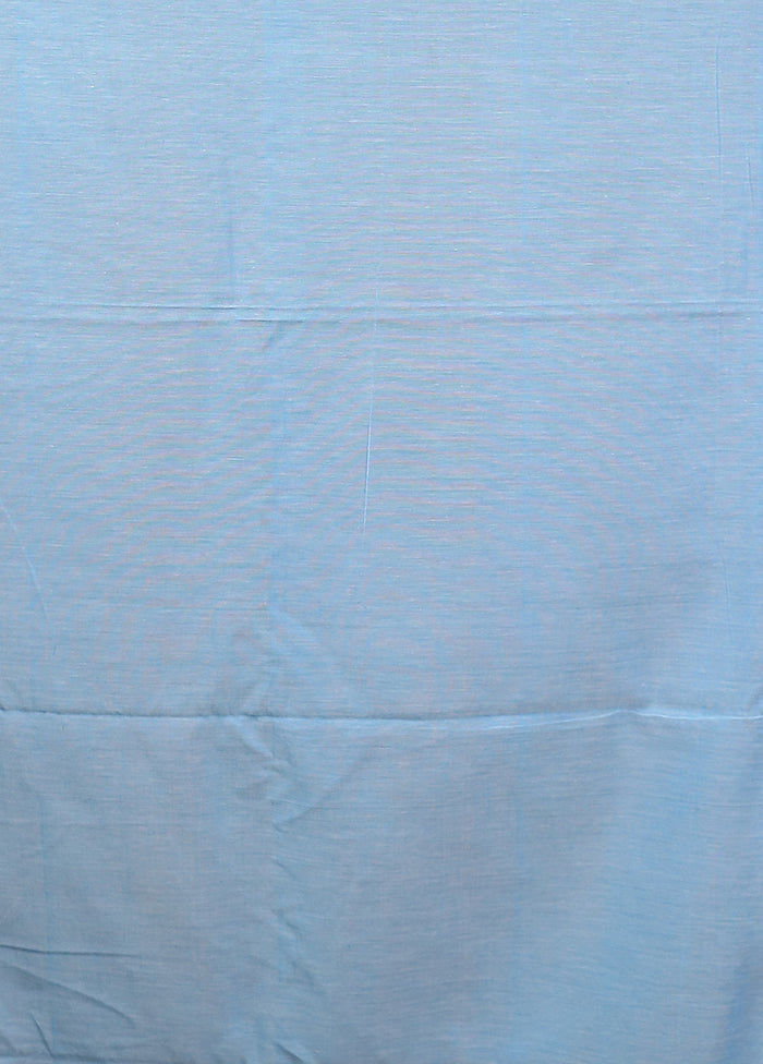 Blue Matka Silk Saree With Blouse Piece