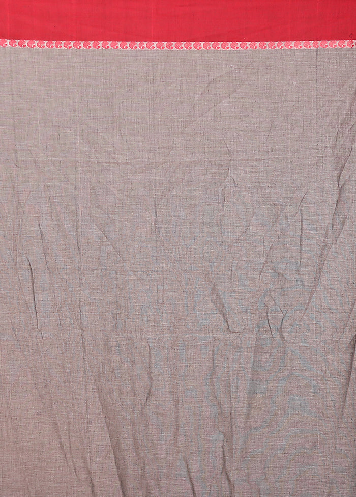 Grey Matka Silk Saree With Blouse Piece