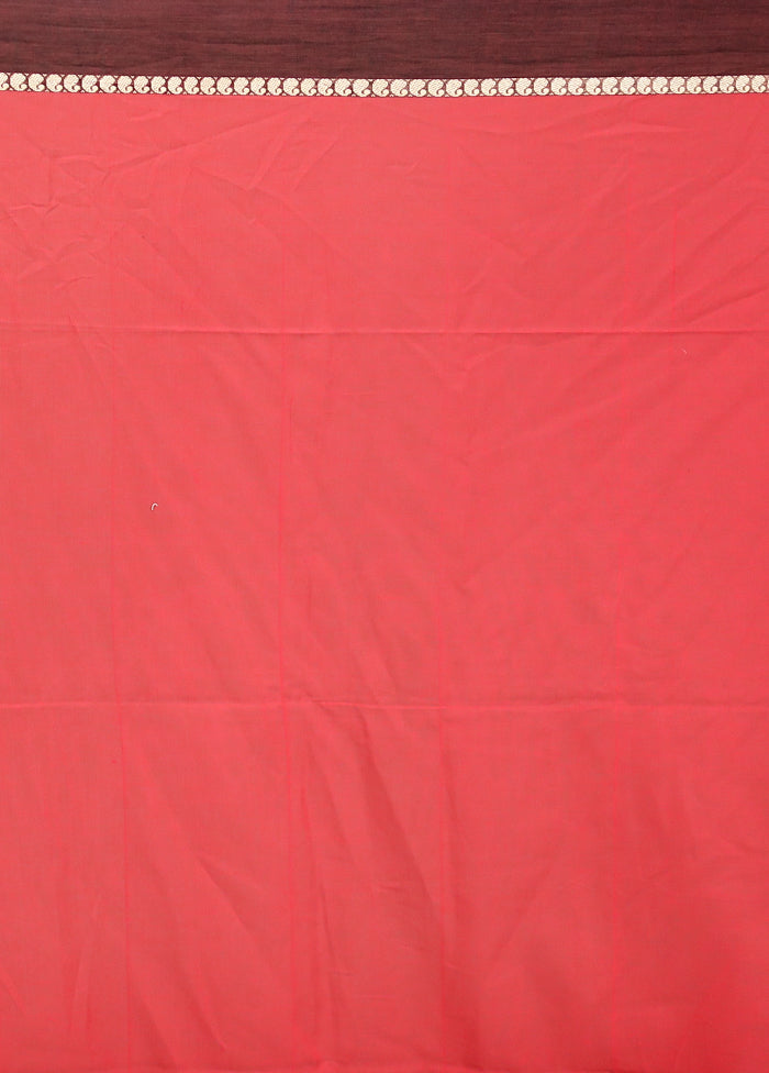 Red Matka Silk Saree With Blouse Piece