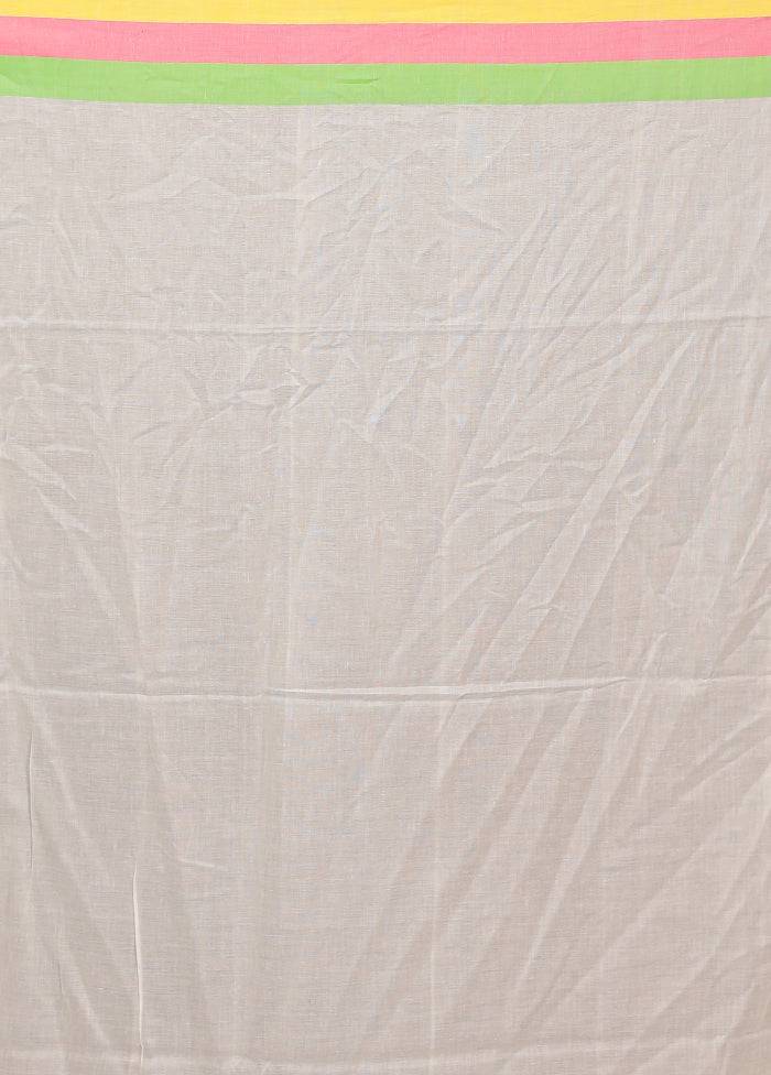 White Matka Silk Saree With Blouse Piece