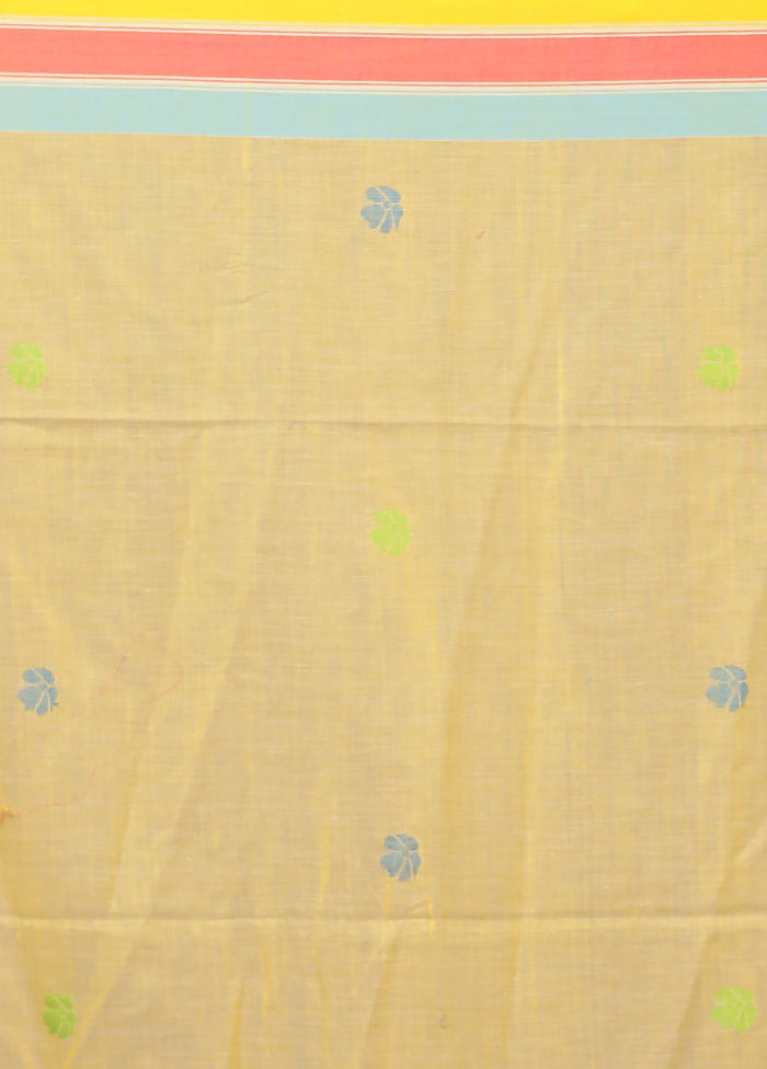Yellow Matka Silk Saree Without Blouse Piece