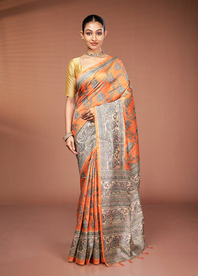 Yellow Tussar Silk Saree With Blouse Piece