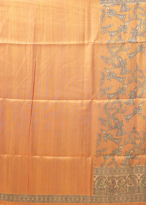 Yellow Tussar Silk Saree With Blouse Piece